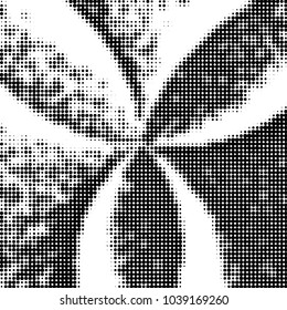 Abstract grunge grid polka dot halftone background pattern. Spotted black and white vector line illustration
