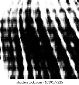 Abstract grunge grid polka dot halftone background pattern. Spotted black and white vector line illustration
