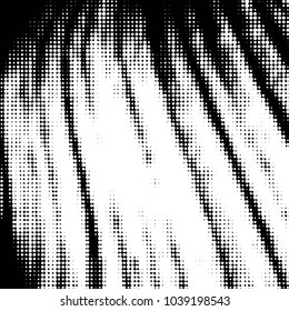 Abstract grunge grid polka dot halftone background pattern. Spotted black and white vector line illustration

