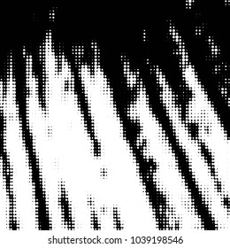 Abstract grunge grid polka dot halftone background pattern. Spotted black and white vector line illustration

