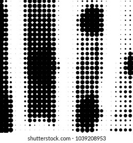 Abstract grunge grid polka dot halftone background pattern. Spotted black and white vector line illustration
