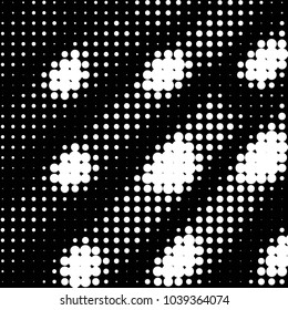 Abstract grunge grid polka dot halftone background pattern. Spotted black and white vector line illustration
