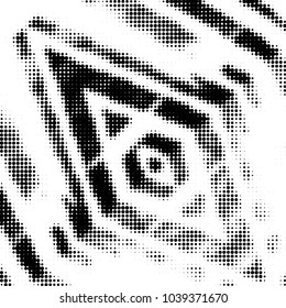 Abstract grunge grid polka dot halftone background pattern. Spotted black and white vector line illustration
