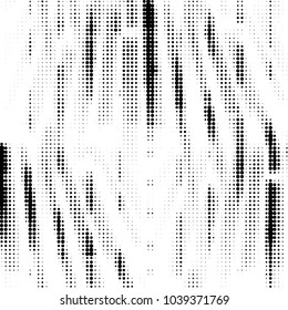 Abstract grunge grid polka dot halftone background pattern. Spotted black and white vector line illustration
