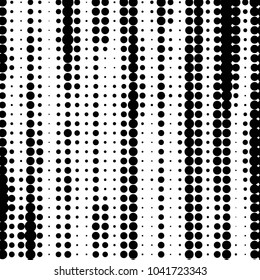 Abstract grunge grid polka dot halftone background pattern. Spotted black and white vector line illustration
