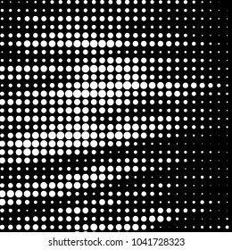 Abstract grunge grid polka dot halftone background pattern. Spotted black and white vector line illustration
