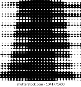 Abstract grunge grid polka dot halftone background pattern. Spotted black and white vector line illustration
