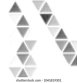 Abstract grunge grid polka dot halftone background pattern. Spotted black and white vector line illustration
