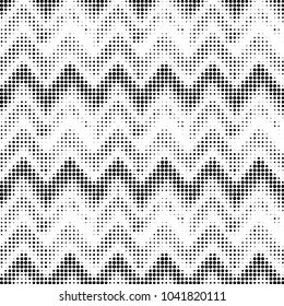 Abstract grunge grid polka dot halftone background pattern. Spotted black and white vector line illustration
