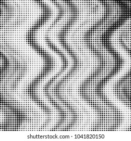 Abstract grunge grid polka dot halftone background pattern. Spotted black and white vector line illustration
