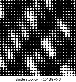 Abstract grunge grid polka dot halftone background pattern. Spotted black and white vector line illustration
