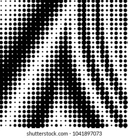 Abstract grunge grid polka dot halftone background pattern. Spotted black and white vector line illustration
