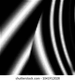 Abstract grunge grid polka dot halftone background pattern. Spotted black and white vector line illustration
