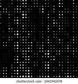 Abstract grunge grid polka dot halftone background pattern. Spotted black and white vector line illustration
