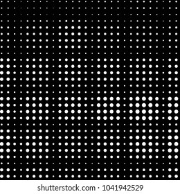 Abstract grunge grid polka dot halftone background pattern. Spotted black and white vector line illustration

