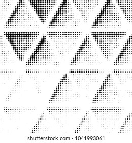 Abstract grunge grid polka dot halftone background pattern. Spotted black and white vector line illustration

