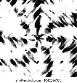 Abstract grunge grid polka dot halftone background pattern. Spotted black and white vector line illustration
