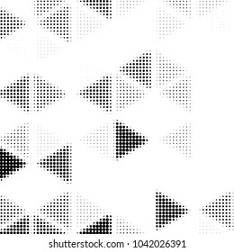 Abstract grunge grid polka dot halftone background pattern. Spotted black and white vector line illustration
