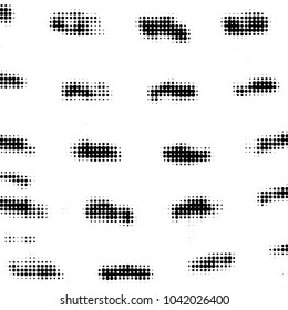 Abstract grunge grid polka dot halftone background pattern. Spotted black and white vector line illustration
