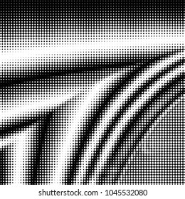 Abstract grunge grid polka dot halftone background pattern. Spotted black and white vector line illustration
