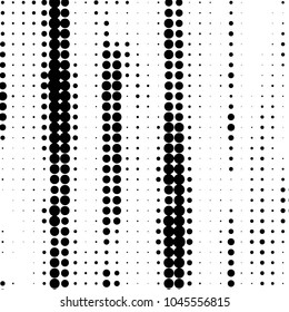Abstract grunge grid polka dot halftone background pattern. Spotted black and white vector line illustration
