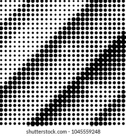 Abstract grunge grid polka dot halftone background pattern. Spotted black and white vector line illustration
