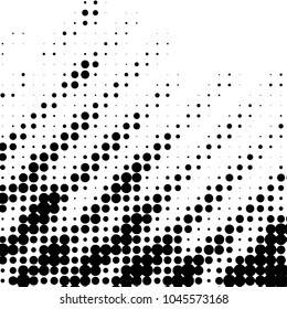 Abstract grunge grid polka dot halftone background pattern. Spotted black and white vector line illustration
