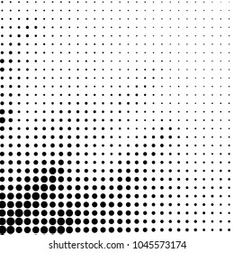 Abstract grunge grid polka dot halftone background pattern. Spotted black and white vector line illustration
