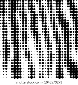 Abstract grunge grid polka dot halftone background pattern. Spotted black and white vector line illustration
