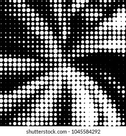 Abstract grunge grid polka dot halftone background pattern. Spotted black and white vector line illustration
