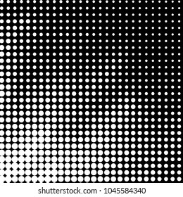 Abstract grunge grid polka dot halftone background pattern. Spotted black and white vector line illustration
