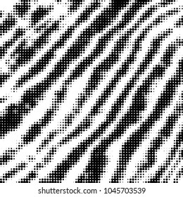 Abstract grunge grid polka dot halftone background pattern. Spotted black and white vector line illustration
