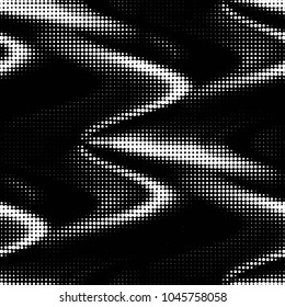 Abstract grunge grid polka dot halftone background pattern. Spotted black and white vector line illustration
