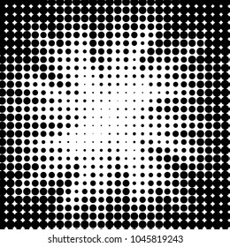 Abstract grunge grid polka dot halftone background pattern. Spotted black and white vector line illustration
