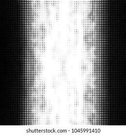 Abstract grunge grid polka dot halftone background pattern. Spotted black and white vector line illustration
