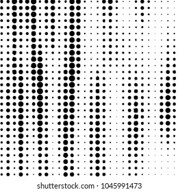 Abstract grunge grid polka dot halftone background pattern. Spotted black and white vector line illustration
