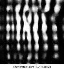 Abstract grunge grid polka dot halftone background pattern. Spotted black and white vector line illustration
