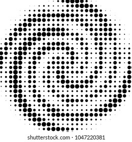 Abstract grunge grid polka dot halftone background pattern. Spotted black and white vector line illustration

