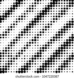 Abstract grunge grid polka dot halftone background pattern. Spotted black and white vector line illustration

