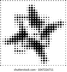 Abstract grunge grid polka dot halftone background pattern. Spotted black and white vector line illustration
