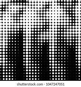 Abstract grunge grid polka dot halftone background pattern. Spotted black and white vector line illustration
