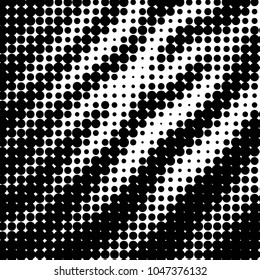 Abstract grunge grid polka dot halftone background pattern. Spotted black and white vector line illustration
