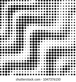 Abstract grunge grid polka dot halftone background pattern. Spotted black and white vector line illustration
