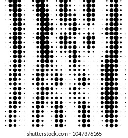 Abstract grunge grid polka dot halftone background pattern. Spotted black and white vector line illustration
