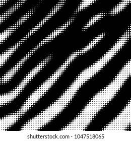 Abstract grunge grid polka dot halftone background pattern. Spotted black and white vector line illustration
