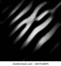 Abstract grunge grid polka dot halftone background pattern. Spotted black and white vector line illustration
