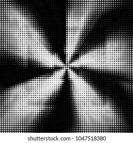 Abstract grunge grid polka dot halftone background pattern. Spotted black and white vector line illustration
