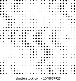 Abstract grunge grid polka dot halftone background pattern. Spotted black and white vector line illustration
