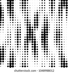 Abstract grunge grid polka dot halftone background pattern. Spotted black and white vector line illustration

