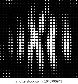 Abstract grunge grid polka dot halftone background pattern. Spotted black and white vector line illustration
